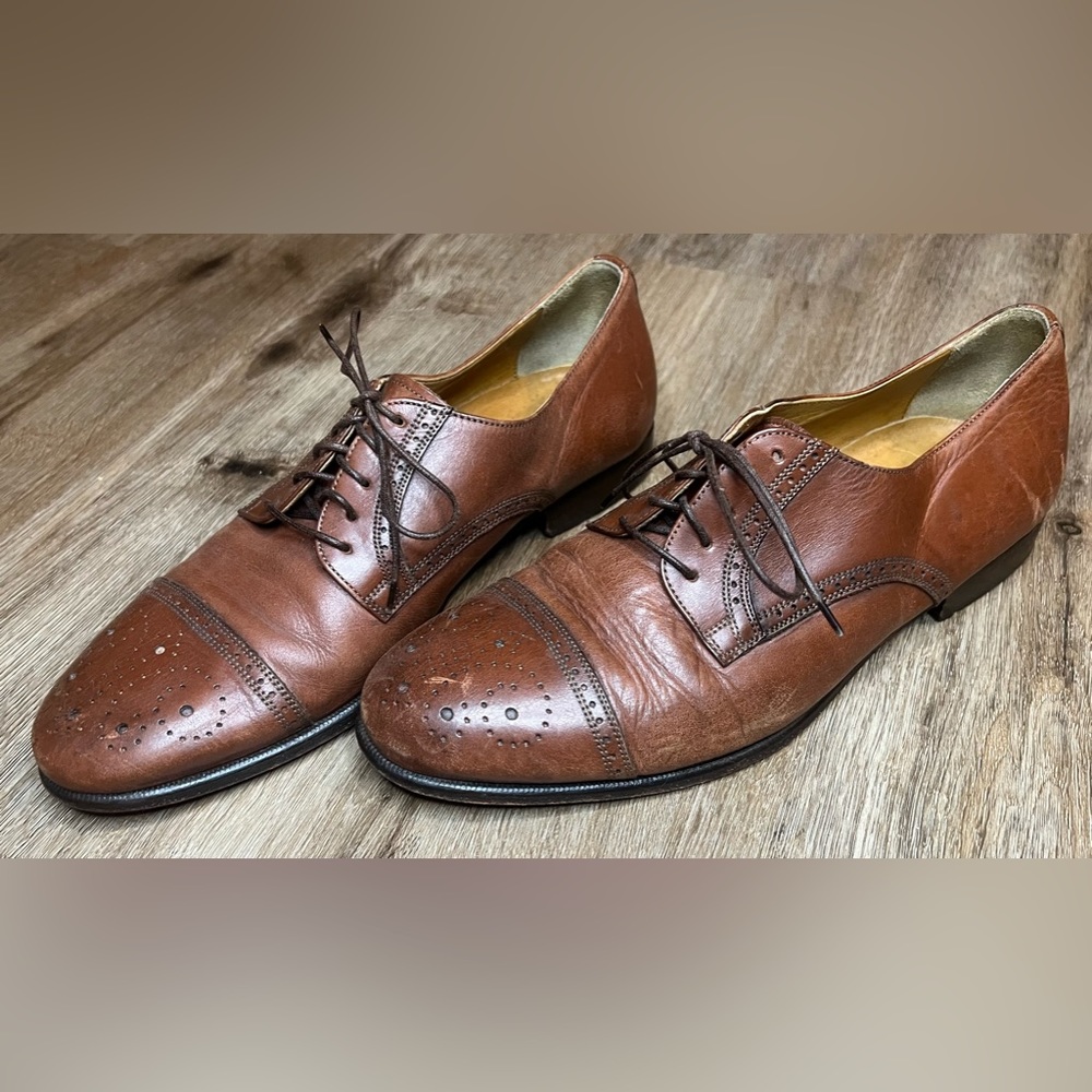 Bostonian Florentine Men’s Dress Shoes Leather Oxfords Cap Toe Size 8.5